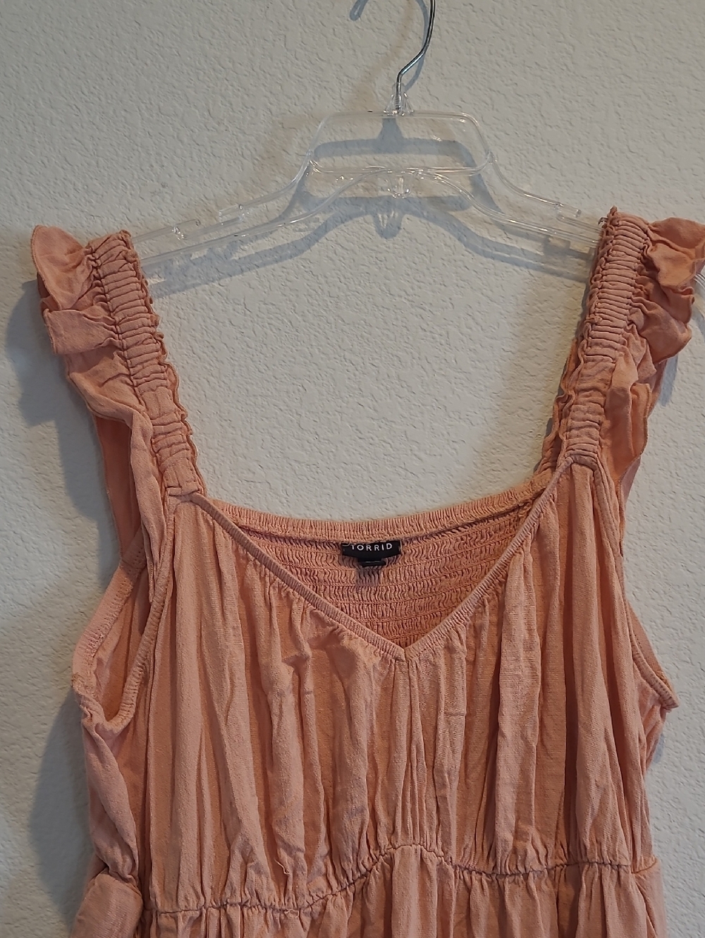 Torrid Peach Sleeveless Ruffled Strap Maxi Dress Size 3x - Picture 5 of 11